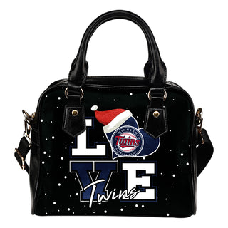 Love Word Christmas Sweet Minnesota Twins Shoulder Handbags
