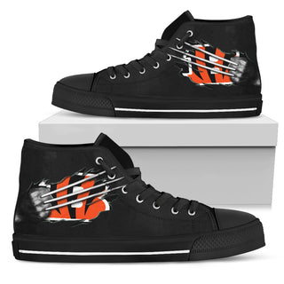 Scratch Of The Wolf Cincinnati Bengals High Top Shoes