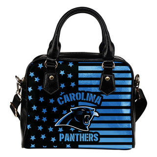 Twinkle Star With Line Carolina Panthers Shoulder Handbags