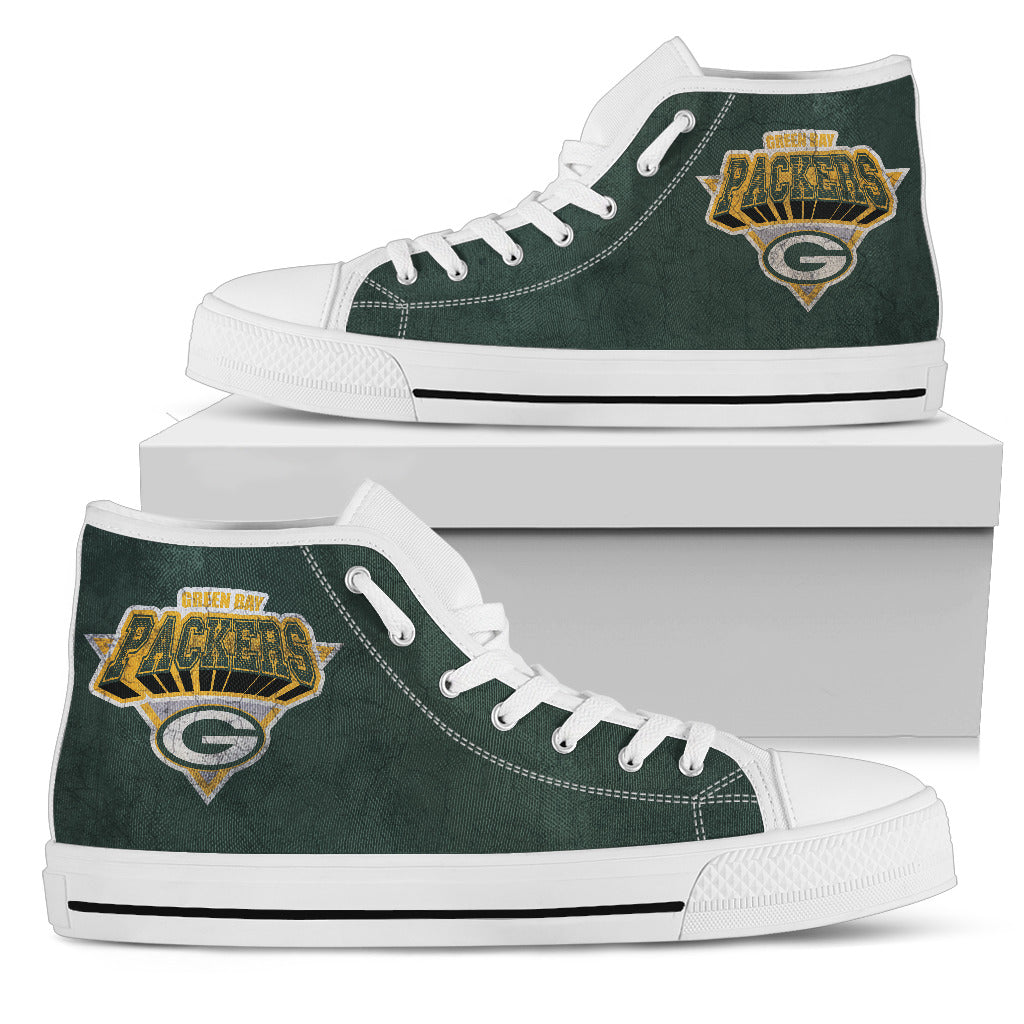3D Simple Logo Green Bay Packers High Top Shoes