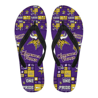 Pride Flag Minnesota Vikings Flip Flops