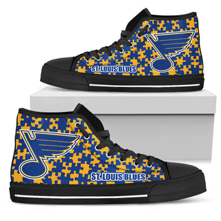 Puzzle Logo With St. Louis Blues High Top Shoes