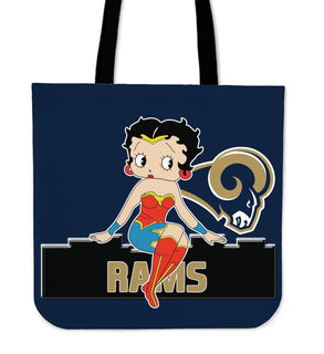 Wonder Betty Boop Los Angeles Rams Tote Bags
