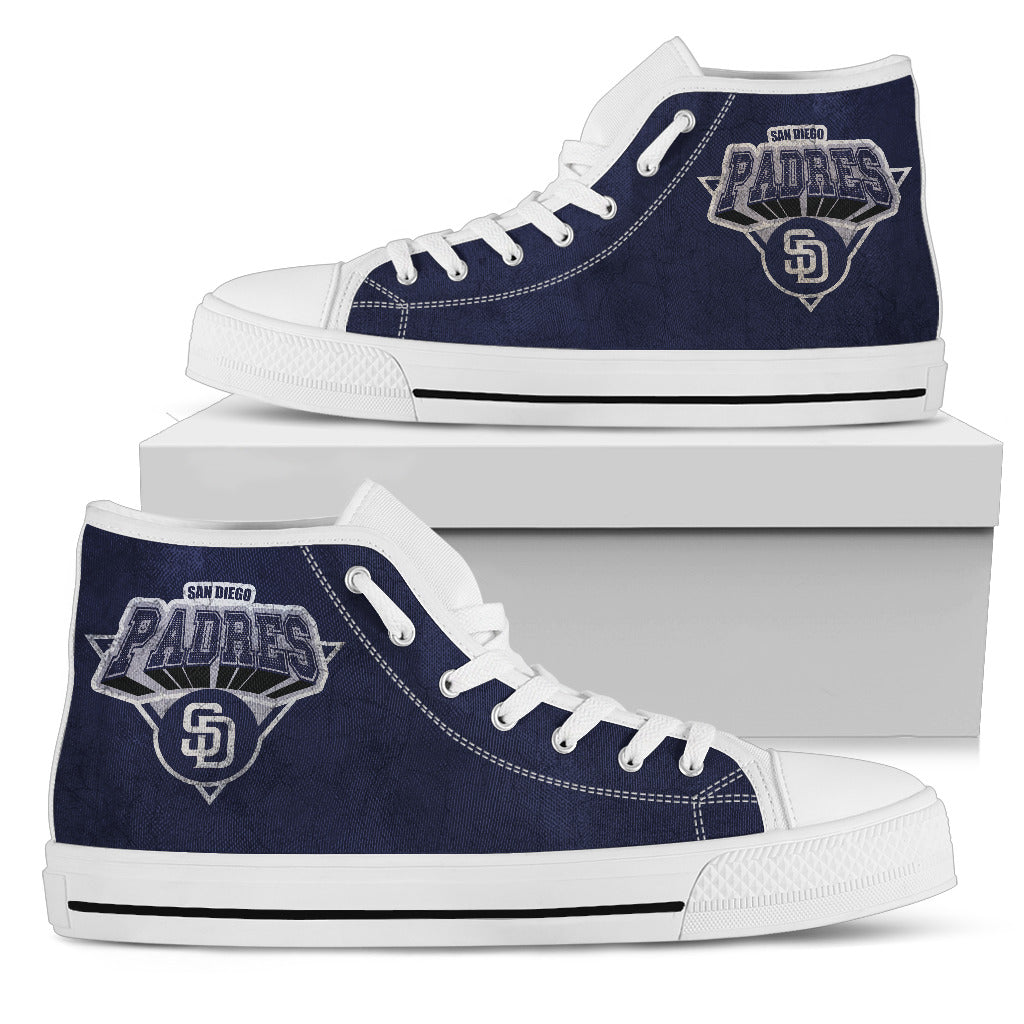 3D Simple Logo San Diego Padres High Top Shoes