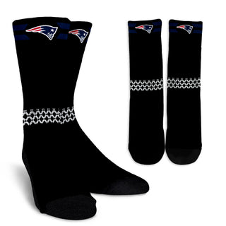 Round Striped Fascinating Sport New England Patriots Crew Socks