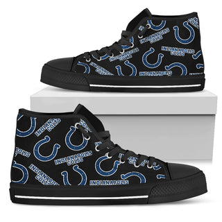 Script Logo Pattern Indianapolis Colts High Top Shoes