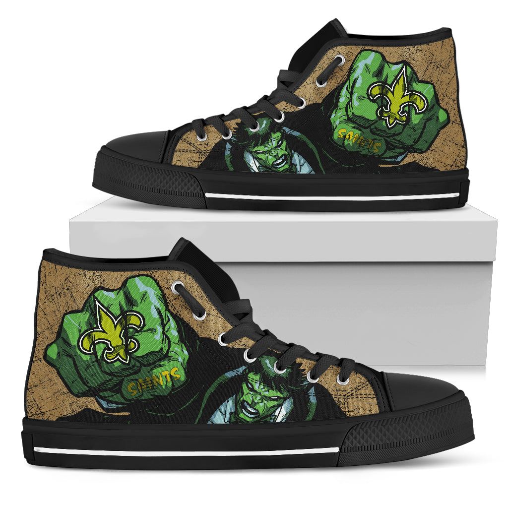 Hulk Punch New Orleans Saints High Top Shoes