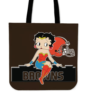 Wonder Betty Boop Cleveland Browns Tote Bags