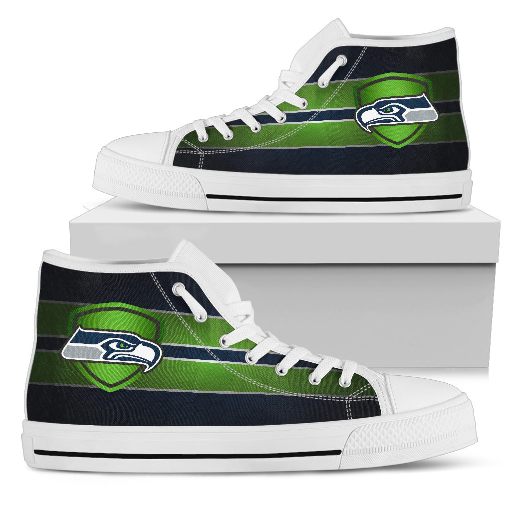 The Shield Seattle Seahawks High Top Shoes