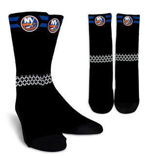 Round Striped Fascinating Sport New York Islanders Crew Socks