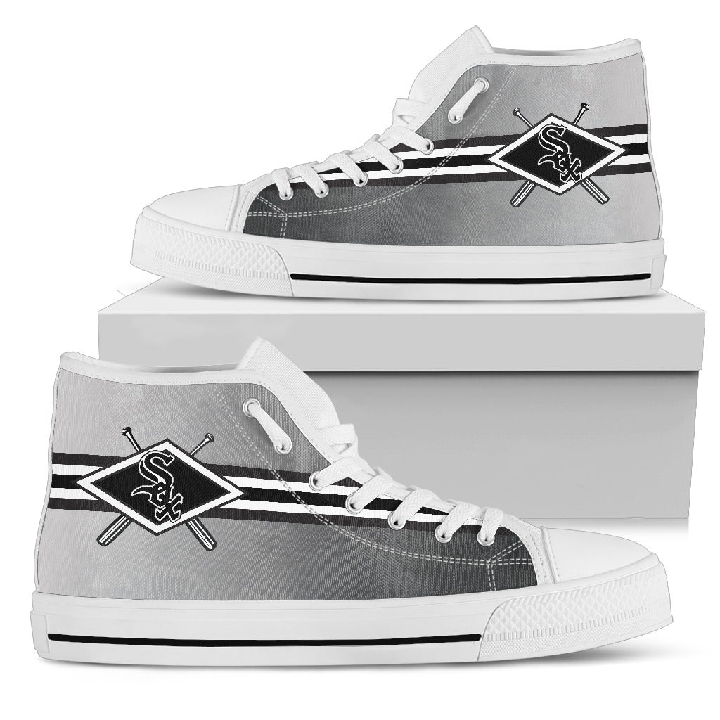 Double Stick Check Chicago White Sox High Top Shoes