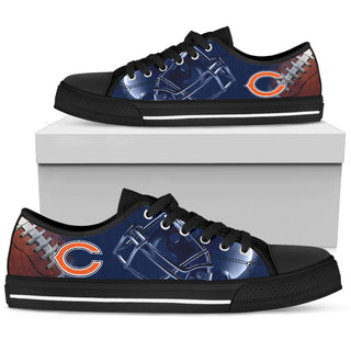 Artistic Scratch Of Chicago Bears Low Top Shoes