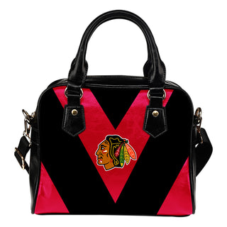 Triangle Double Separate Colour Chicago Blackhawks Shoulder Handbags