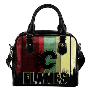 Vintage Silhouette Calgary Flames Purse Shoulder Handbag