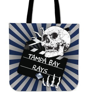 Clapper Film Skull Tampa Bay Rays Tote Bags