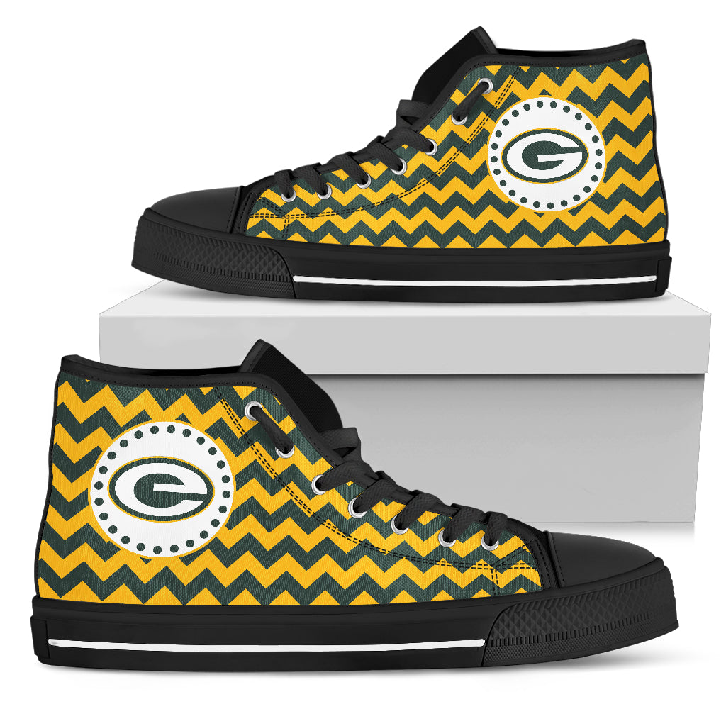 Chevron Broncos Green Bay Packers High Top Shoes