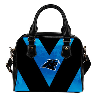 Triangle Double Separate Colour Carolina Panthers Shoulder Handbags