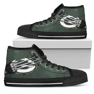 Scratch Of The Wolf Green Bay Packers High Top Shoes