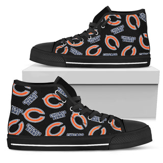 Script Logo Pattern Chicago Bears High Top Shoes