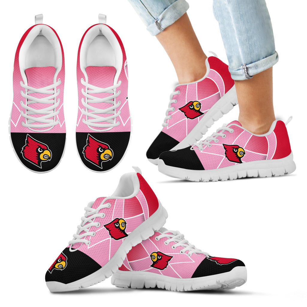 Louisville Cardinals Cancer Pink Ribbon Sneakers