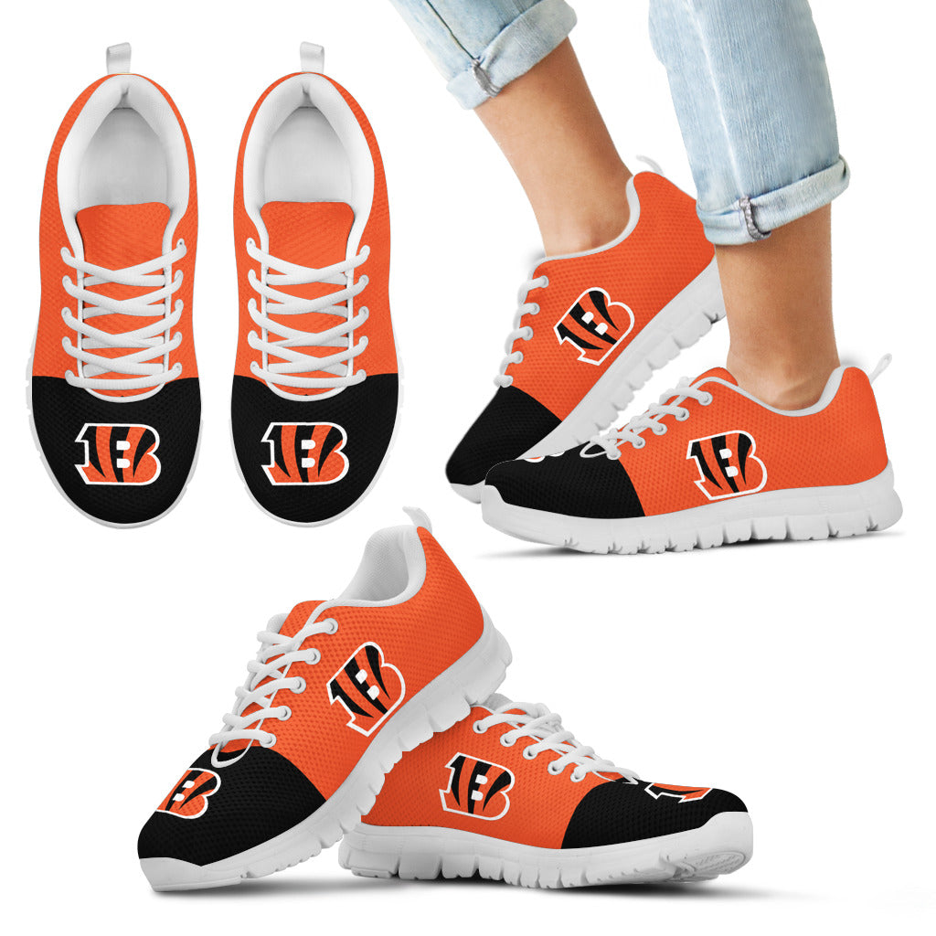 Two Colors Aparted Cincinnati Bengals Sneakers