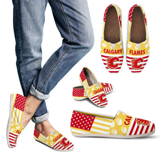 American Flag Calgary Flames Casual Shoes