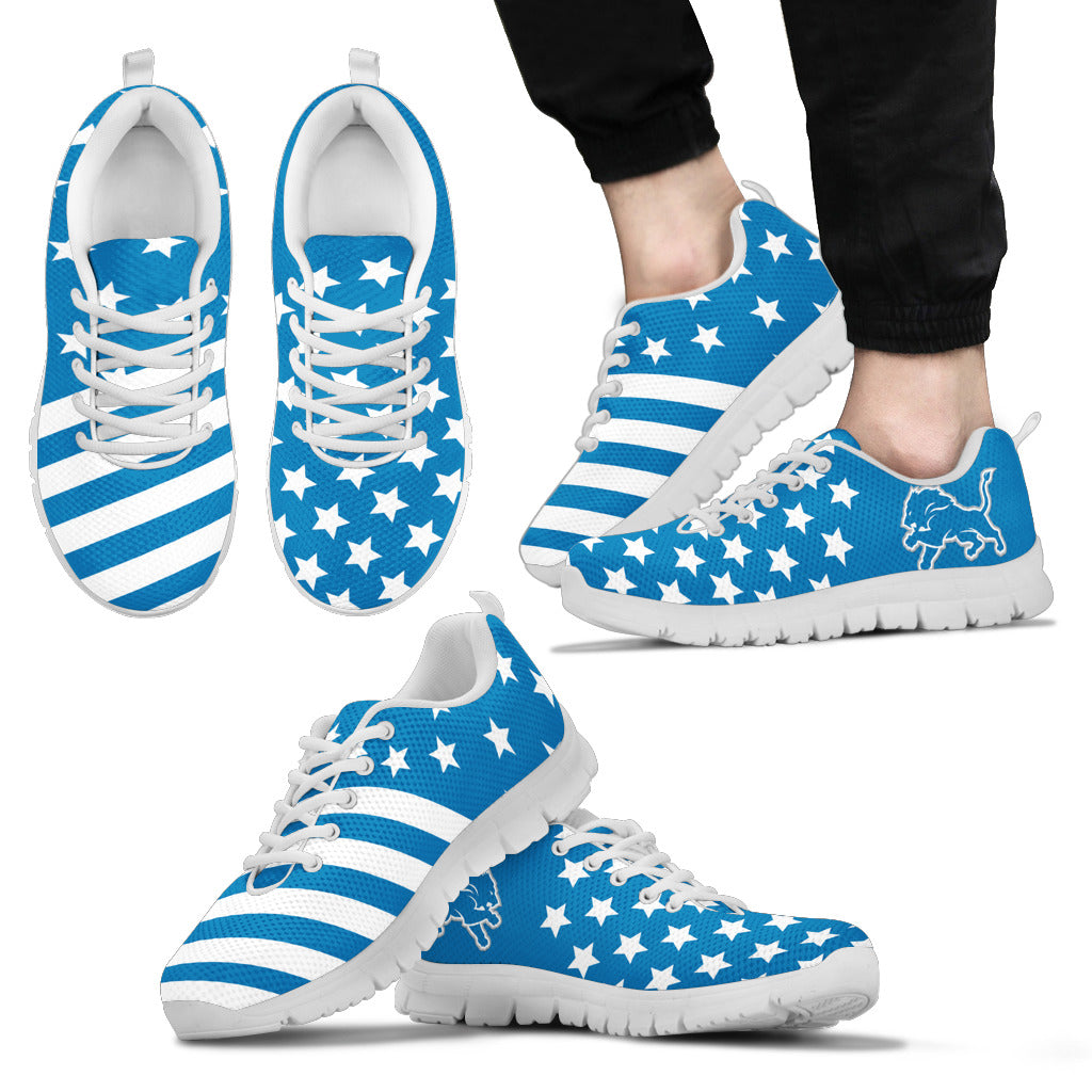 America Flag Full Stars Stripes Detroit Lions Sneakers