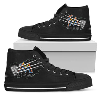 Scratch Of The Wolf Miami Marlins High Top Shoes