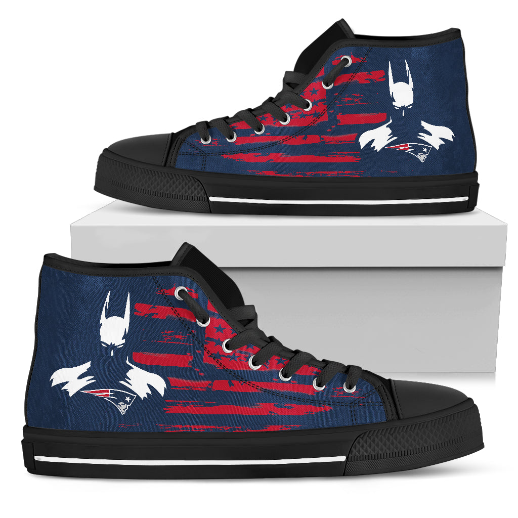 Batman Style Big New England Patriots High Top Shoes