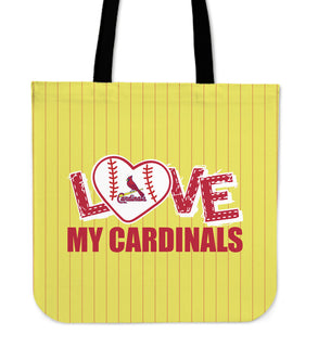 Love My St. Louis Cardinals Vertical Stripes Pattern Tote Bags
