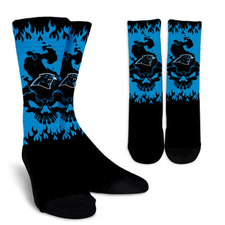 Carolina Panthers Colorful Skull Socks