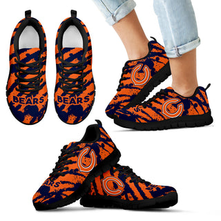 Stripes Pattern Print Chicago Bears Sneakers