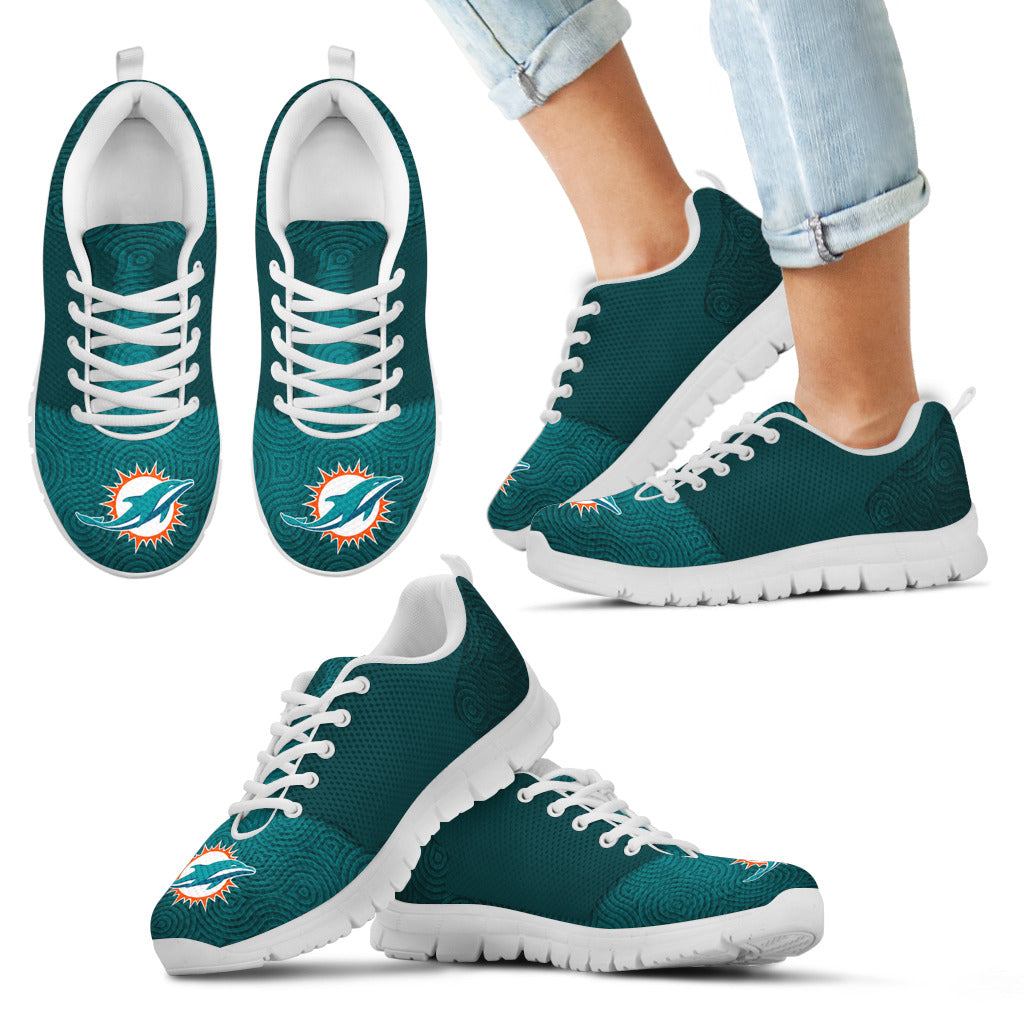 Seamless Line Magical Wave Beautiful Miami Dolphins Sneakers
