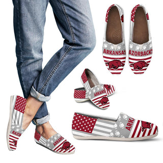 American Flag Arkansas Razorbacks Casual Shoes