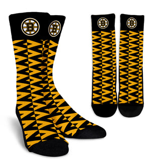 Chevron Lovely Kind Goodness Air Boston Bruins Crew Socks