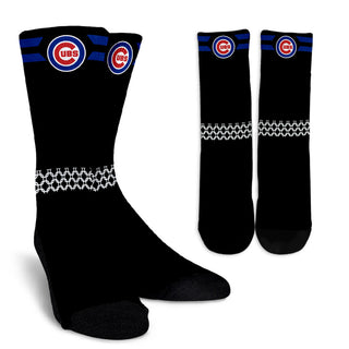 Round Striped Fascinating Sport Chicago Cubs Crew Socks