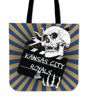 Clapper Film Skull Kansas City Royals Tote Bags