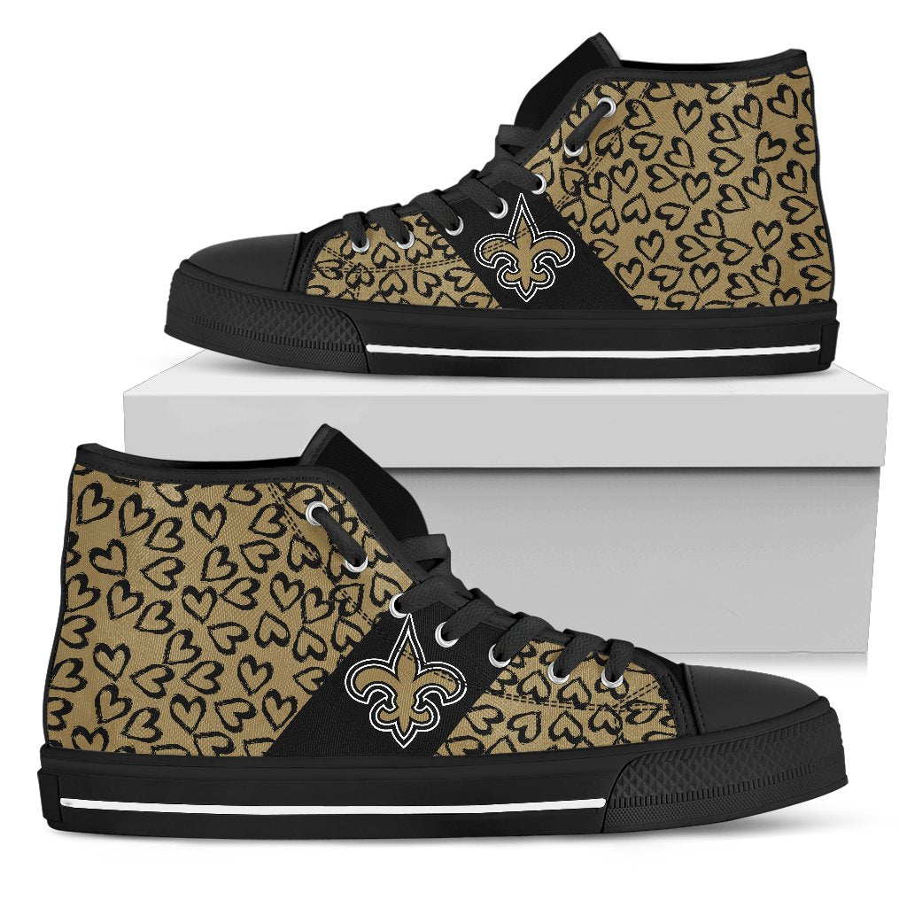 Perfect Cross Color Absolutely Nice New Orleans Saints High Top Shoes