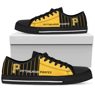 Simple Design Vertical Stripes Pittsburgh Pirates Low Top Shoes