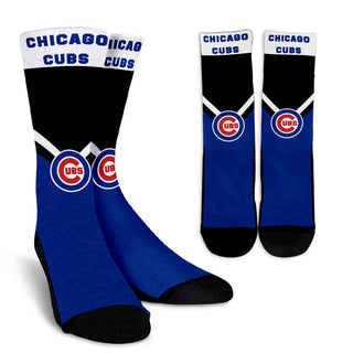 Ideal Fashion Curved Great Logo Chicago Cubs Crew Socks
