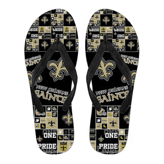 Pride Flag New Orleans Saints Flip Flops