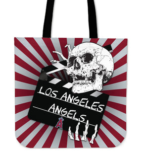 Clapper Film Skull Los Angeles Angels Tote Bags