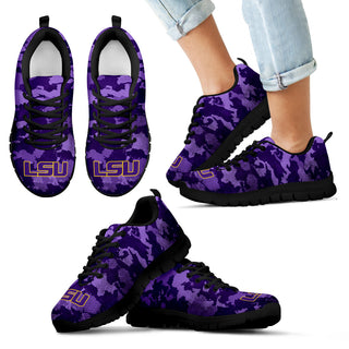 Arches Top Fabulous Camouflage Background LSU Tigers Sneakers