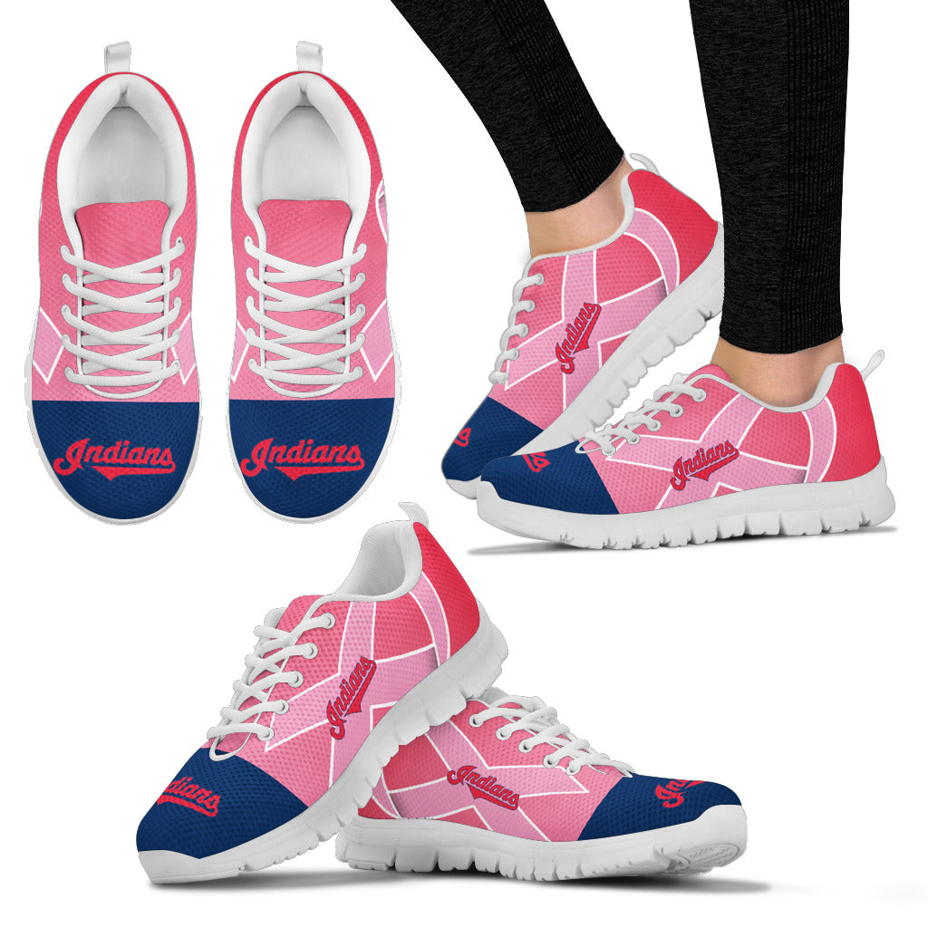 Cleveland Indians Cancer Pink Ribbon Sneakers