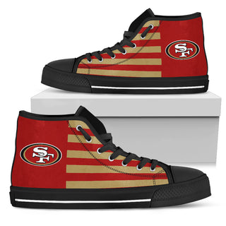 American Flag San Francisco 49ers High Top Shoes