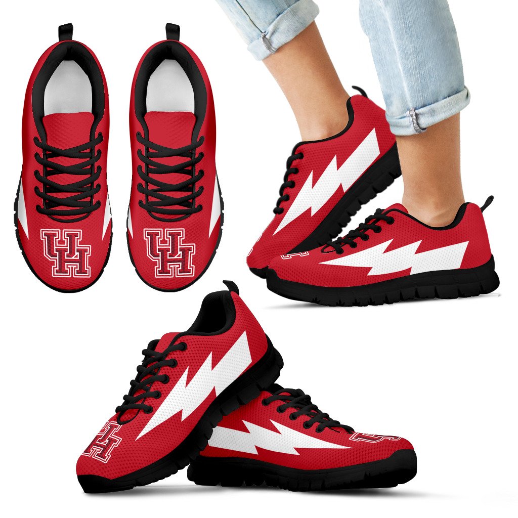 Best Style Houston Cougars Sneakers Thunder Lightning Amazing Logo