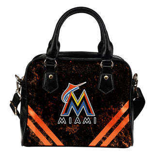 Couple Curves Light Good Logo Miami Marlins Shoulder Handbags