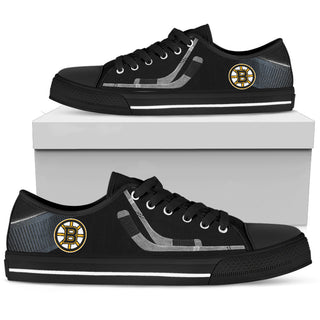 Artistic Scratch Of Boston Bruins Low Top Shoes