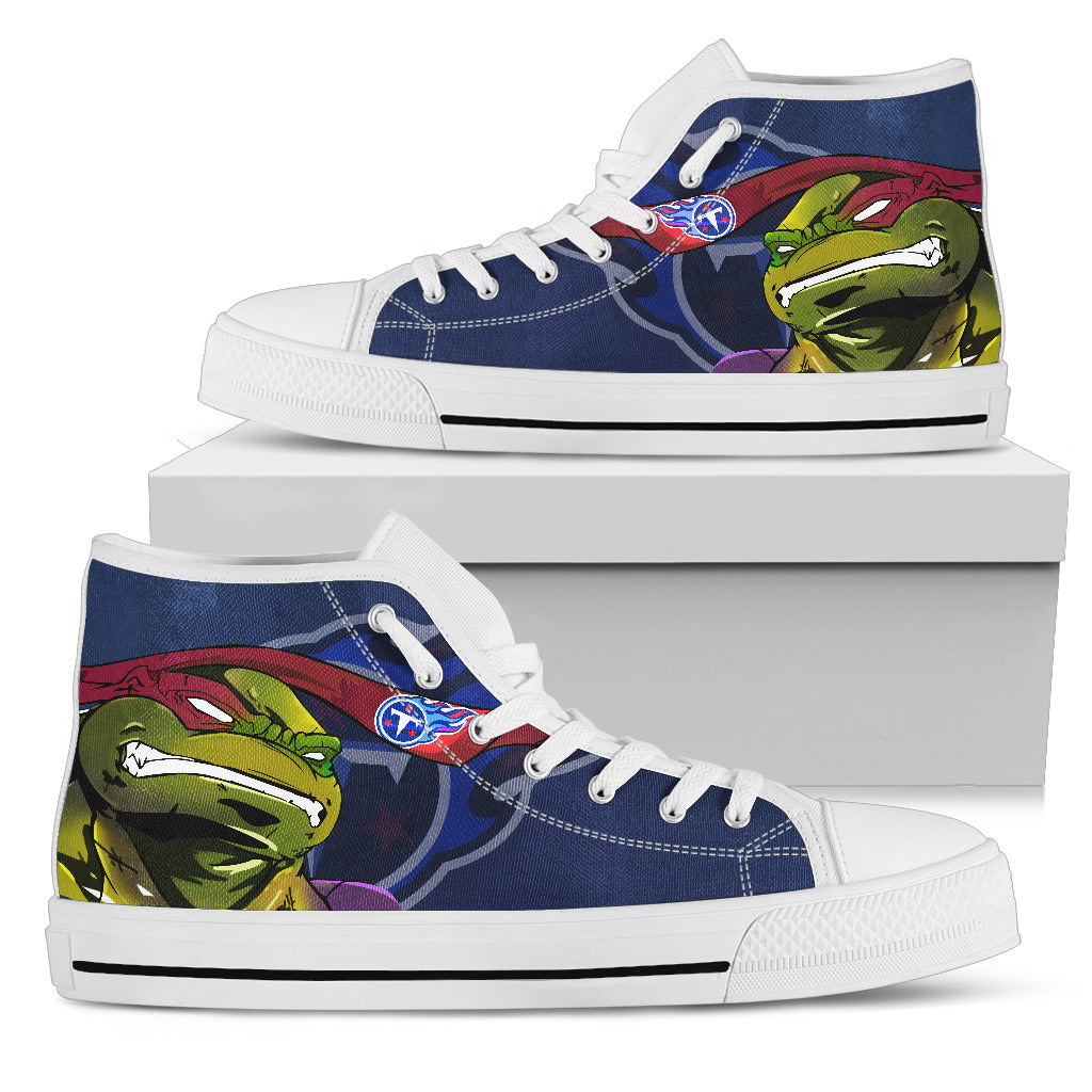 Turtle Tennessee Titans Ninja High Top Shoes