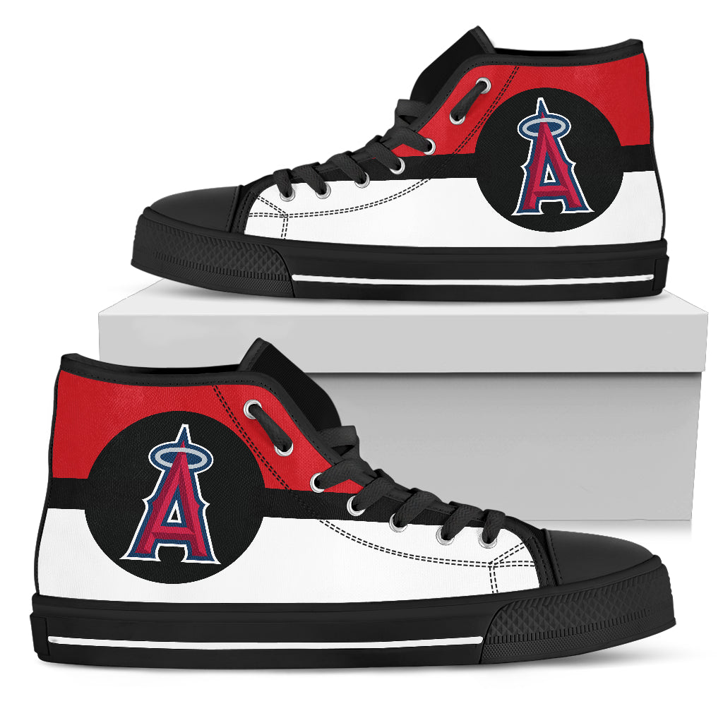 Bright Colours Open Sections Great Logo Los Angeles Angels High Top Shoes